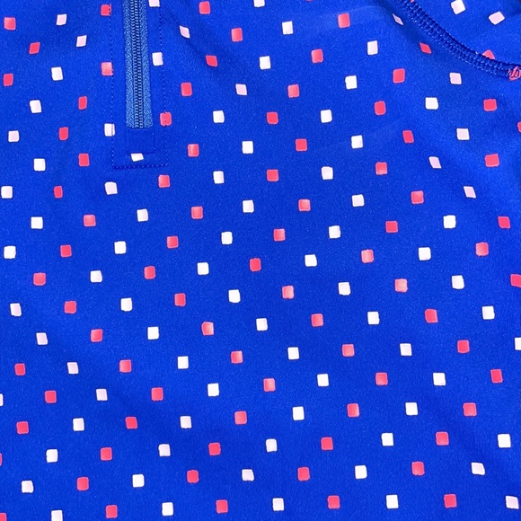 Lilly Pulitzer UPF 50+ Luxletic Callie Half-Zip borealis blue Lilly squared Med - Picture 9 of 12